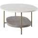 Deja 50 X 28.25 inch White / Antique Brass Coffee Table